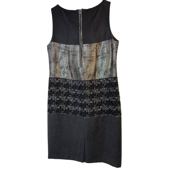 Tory Burch Color Block SL Sheath Dress Size 10 Mixed Media Textured 10019 - Picture 6 of 6